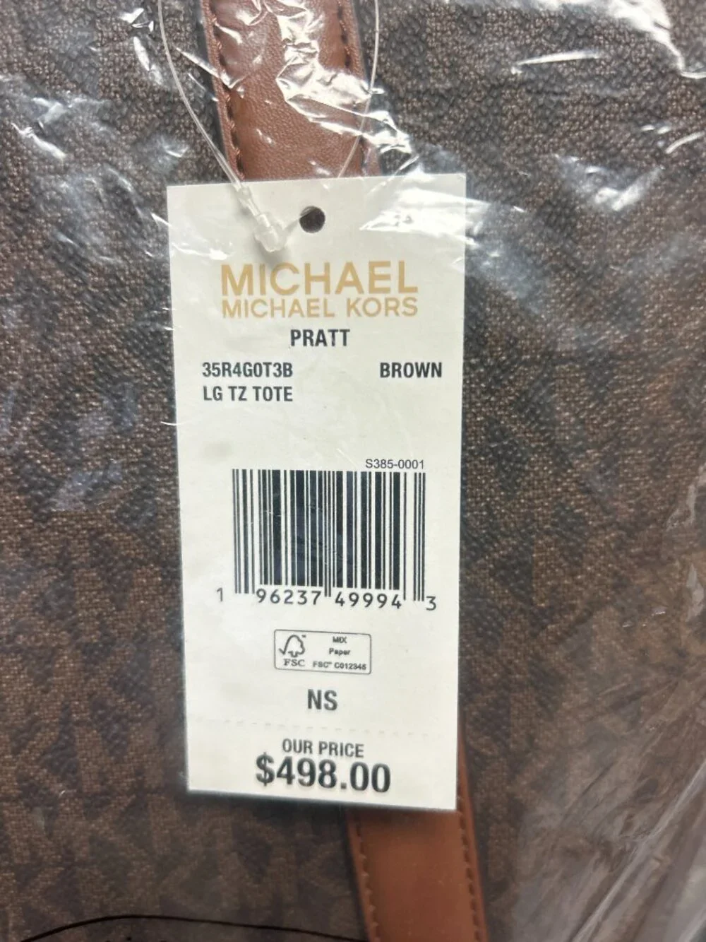 Brand new with tags Michael Kors Large Tz Tote Brown